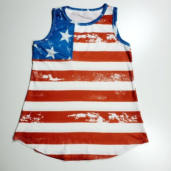 American Flag Sleeveless Tank Top Sz M - Picture 1 of 9